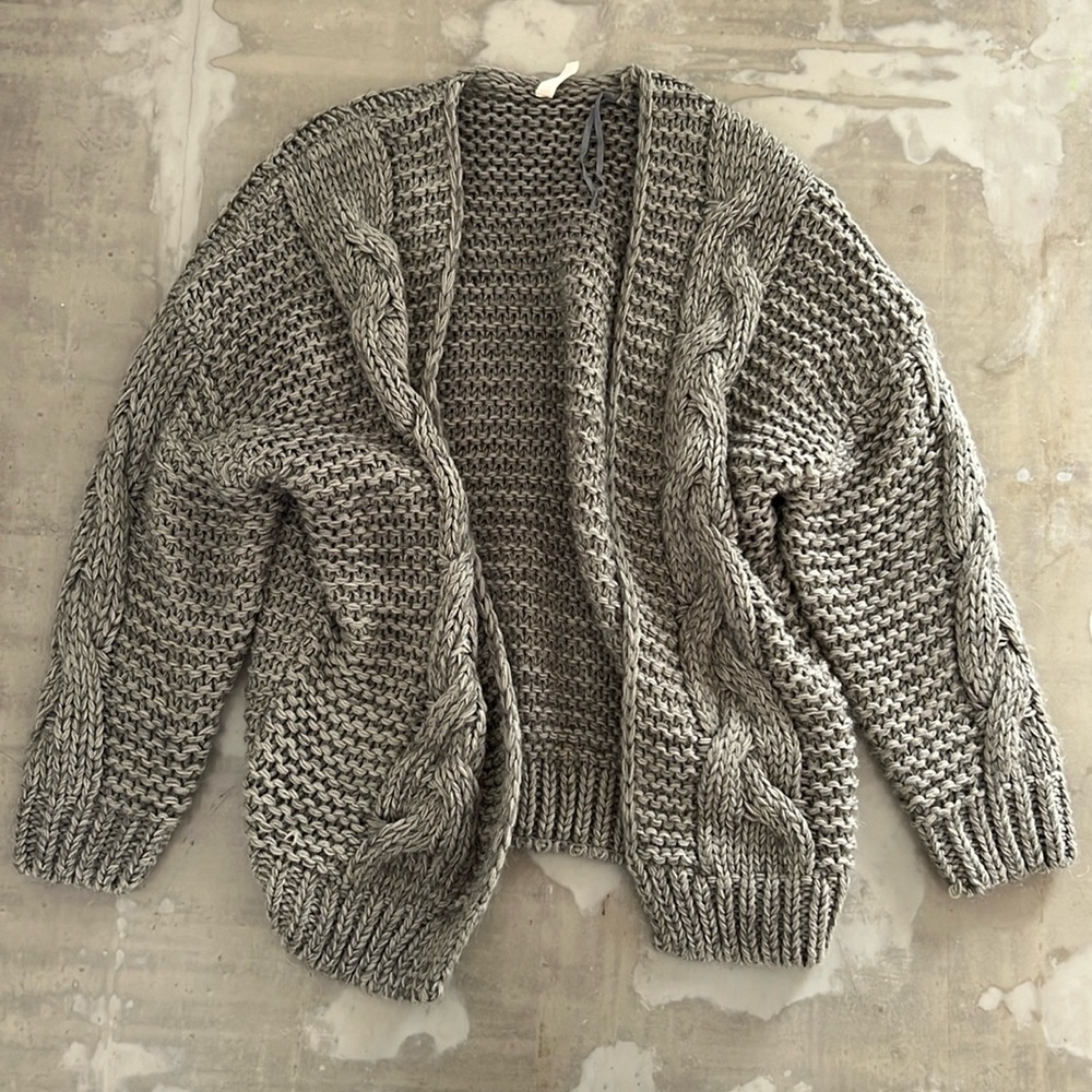Chunky Knit Gray Cardigan